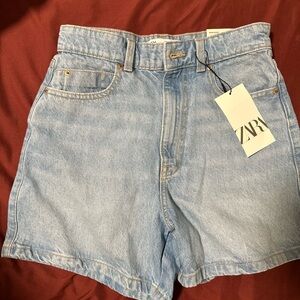 Zara Women's Sky Blue Jean Shorts